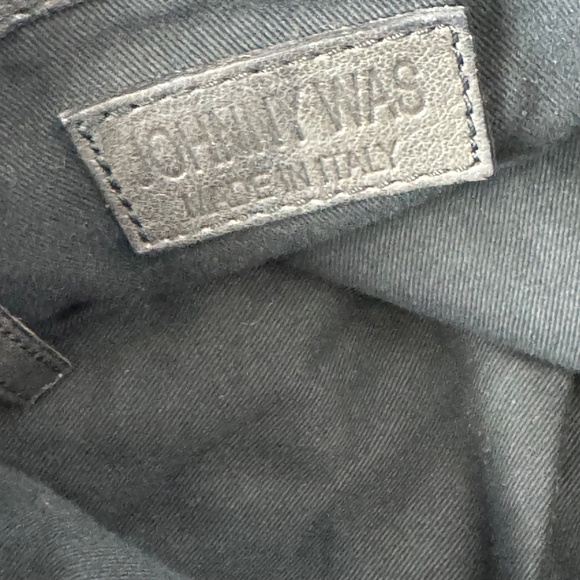 Johnny Was‎ Large Ariana Deep Graphite Grey Italian Goat Leather Fringed Tote - Picture 9 of 11